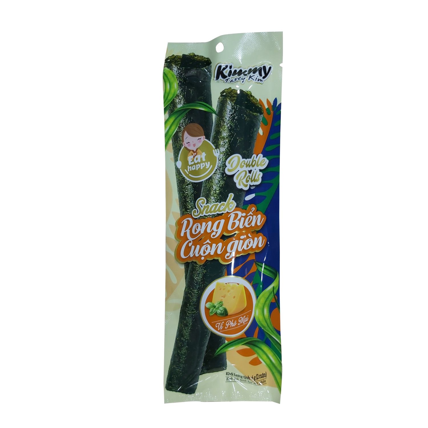Snack Rong Biển Cuộn Giòn Vị Phô Mai - Kimmy Tasty Kim - 6g