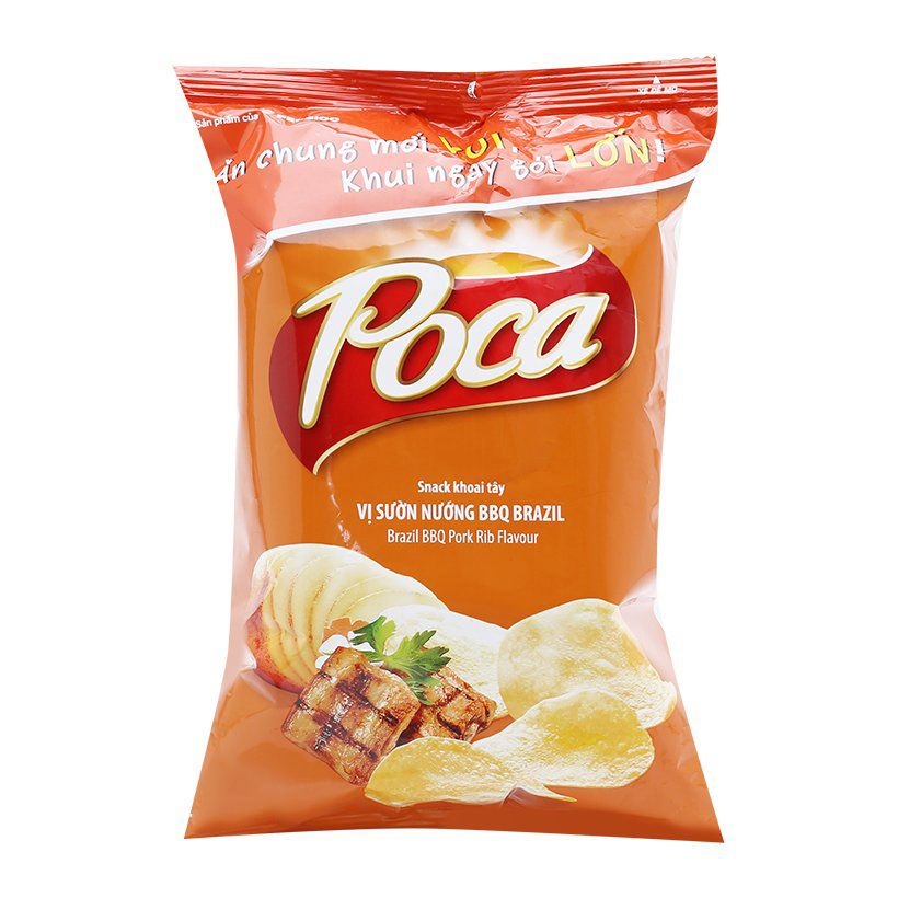 Snack Khoai Tây Poca Vị Sườn Nướng BBQ Brazil (56g)