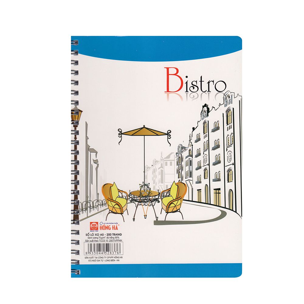 Sổ lò xo bistro A5 200tr hồng hà 2837