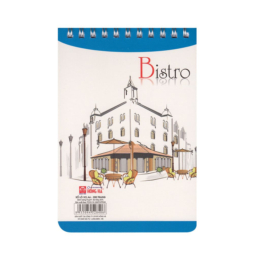Sổ Lò Xo Bistro A6 Hồng Hà (200 Trang) - Sổ Đứng