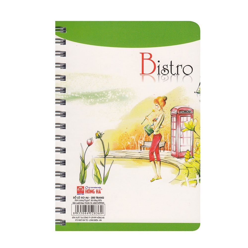 Sổ Lò Xo Bistro A6 Hồng Hà (200 Trang) - Sổ Ngang