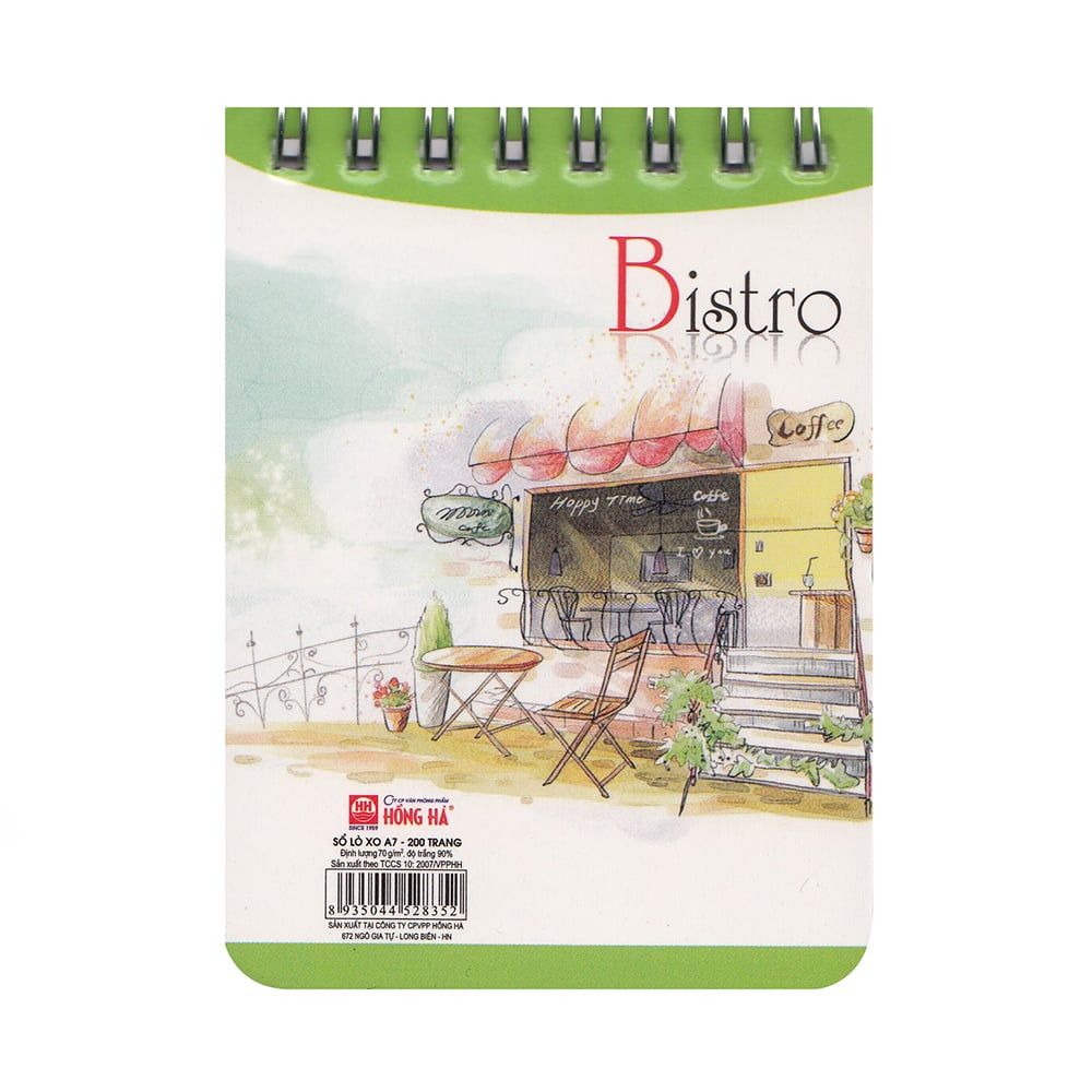 Sổ Lò Xo Bistro A7 Hồng Hà (200 Trang)
