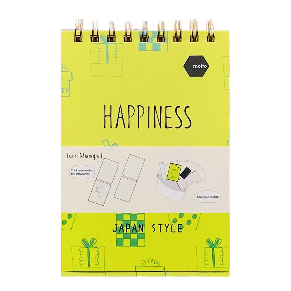 Sổ LX Twin memopad happiness motto A6 120tr