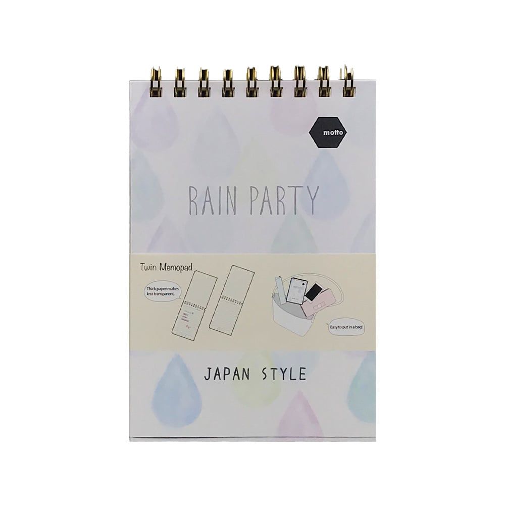 Sổ LX Twin Memopad RAIN PARTY Motto A6