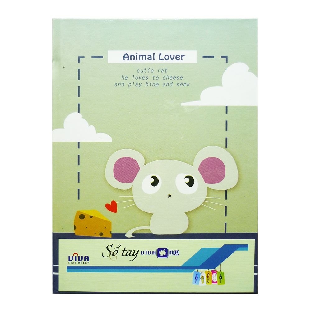 Sổ Vivaone Bìa Cứng - Chuột - Animal Lover (13x18cm)
