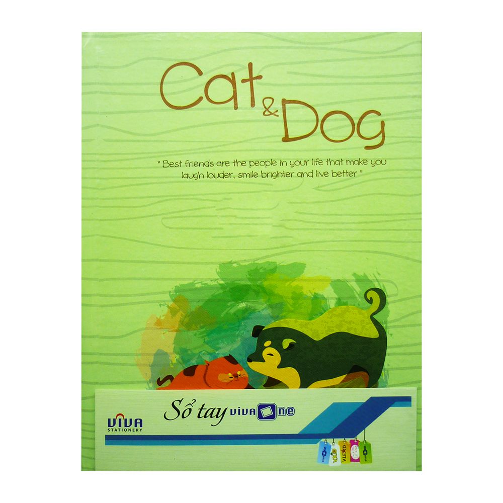 Sổ Vivaone Bìa Giấy Màu Cat & Dog M8 (13 x 18 cm)