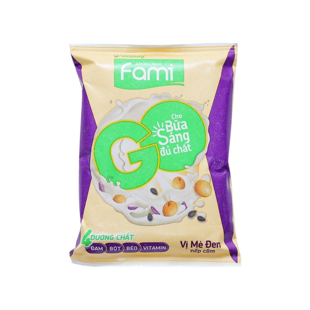 Sữa Đậu Nành Fami Vị Mè Đen Nếp Cẩm (Bịch/200ml)