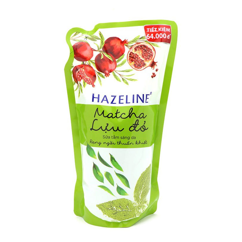 Sữa Tắm Dưỡng Sáng Da Matcha Lựu Đỏ Hazeline Gói 1kg (995ml)