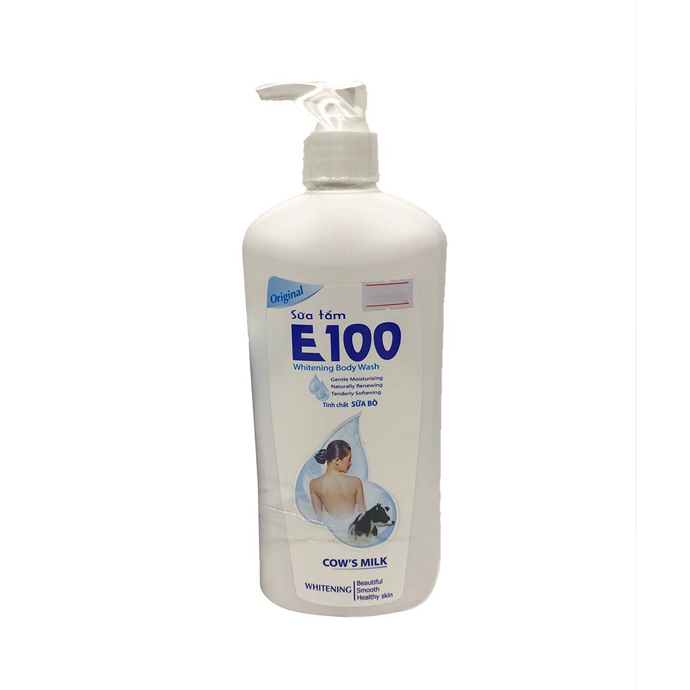 Sữa Tắm E100 Dưỡng Trắng Da Tinh Chất Sữa Bò (520ml)