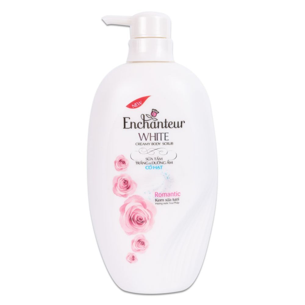 Sữa Tắm Trắng Và Dưỡng Ẩm Có Hạt Enchanteur Romantic (650g)