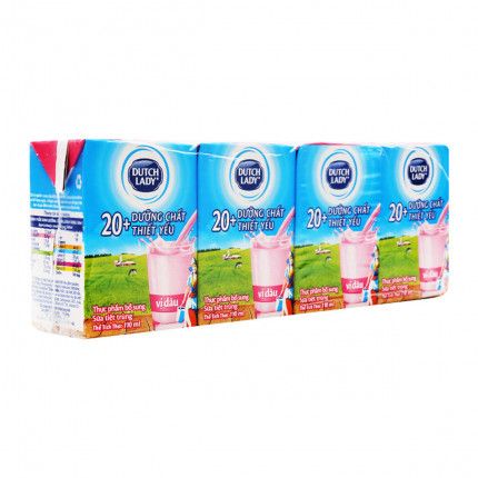 Sữa Tiệt trùng Dutch Lady Active Hương Dâu Hộp 110ml
