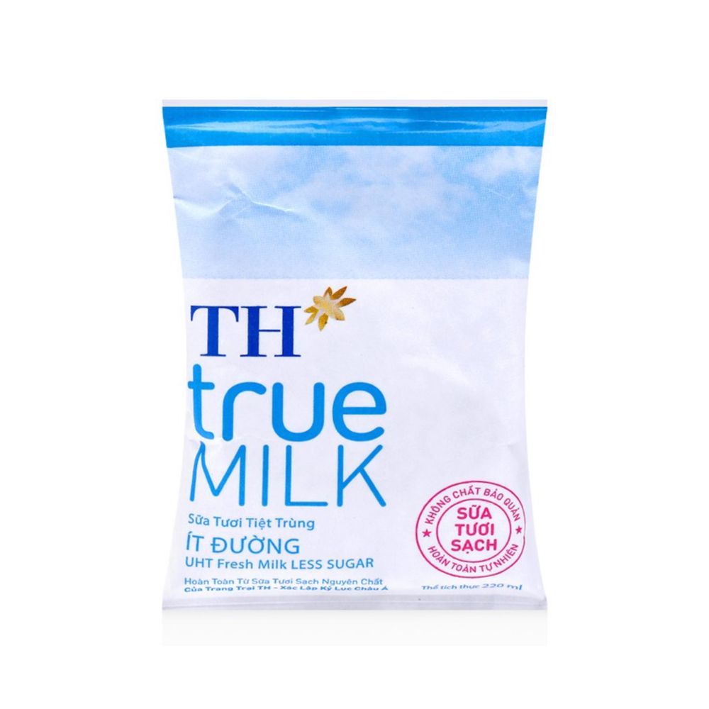 Sữa Tươi Tiệt Trùng Ít Đường TH True Milk (220ml)