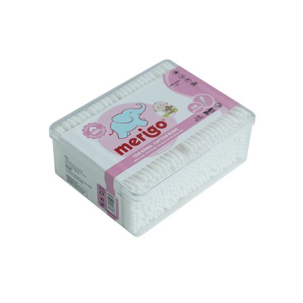 Tăm Bông Merigo - Hộp Vuông (330 Que)