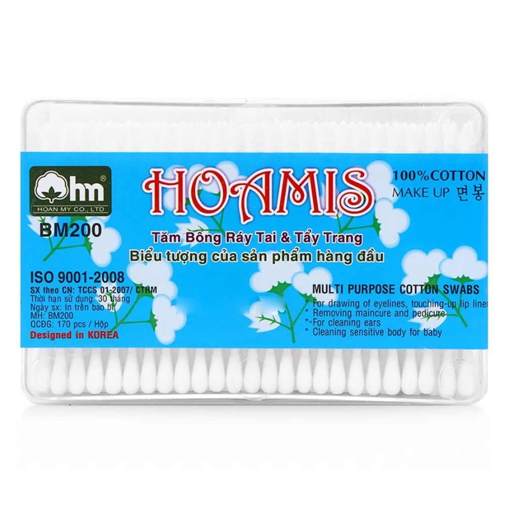 Tăm Bông Ráy Tai HoaMis (Hộp 170 Que)