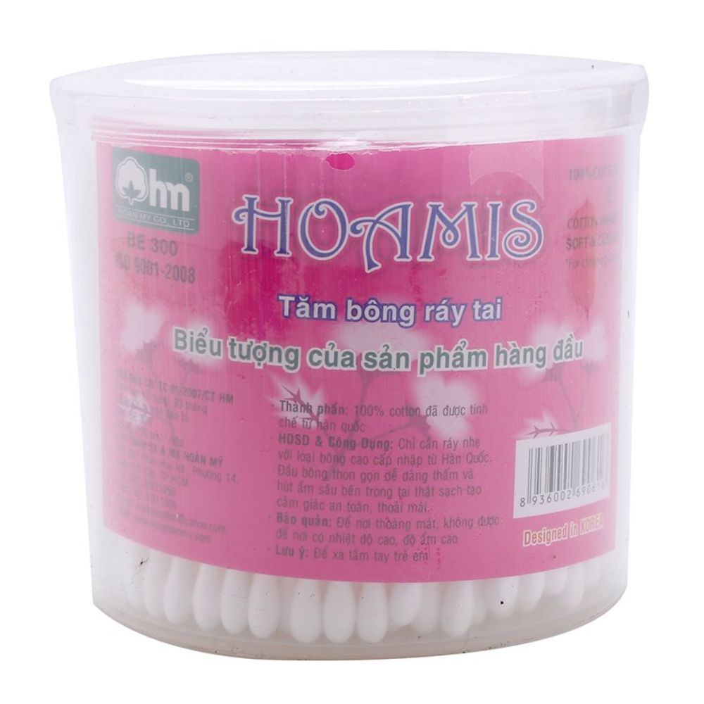 Tăm Bông Ráy Tai Hoamis (Hộp 290 Cây)