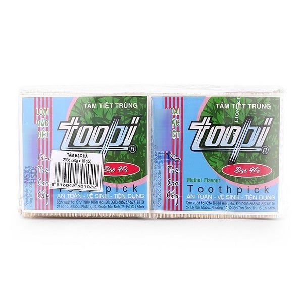 Tăm Tiệt Trùng TooPi - Bạc Hà Gói 200g