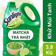 Nước Rửa Chén Sunlight Khử Mùi Tanh Matcha Trà Nhật - Dạng Chai (3.67L)