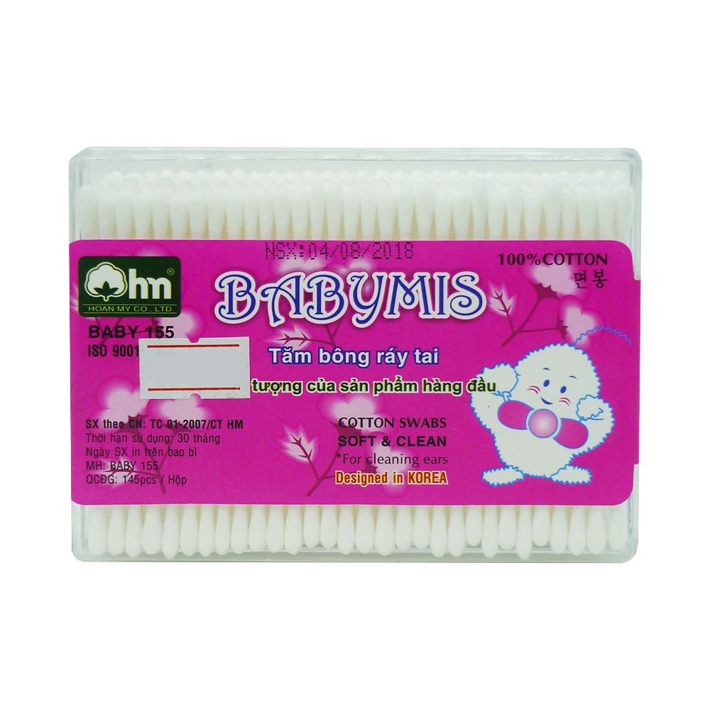 Tăm Bông BabyMis (Hộp Tròn 145 Que)