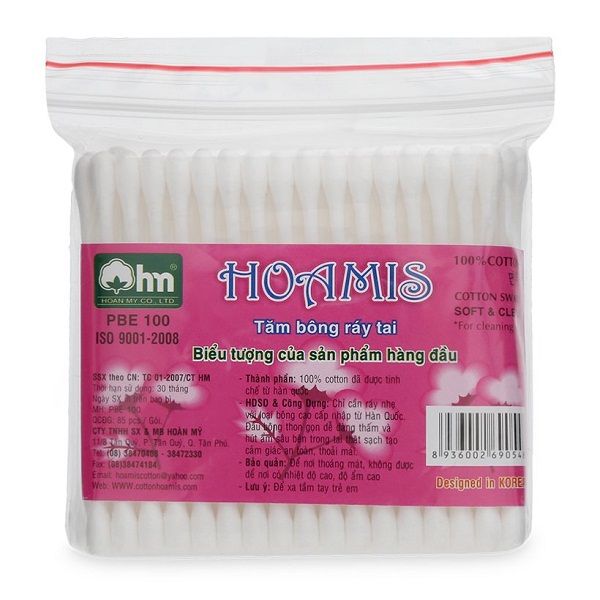 Tăm Bông Hoamis PBE 100 (85 Cây/ Gói)