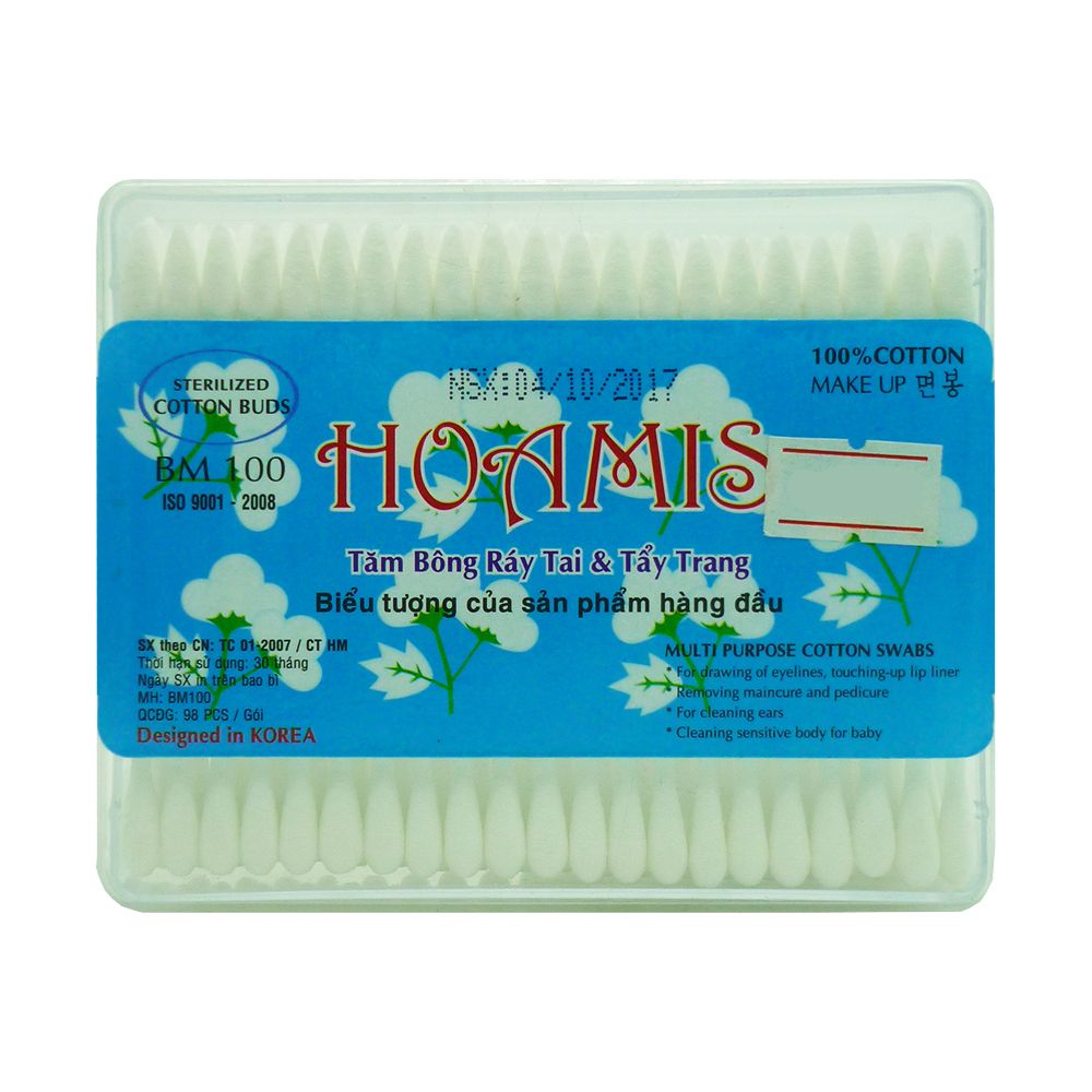 Tăm Bông Ráy Tai HoaMis (Hộp 98 Que)
