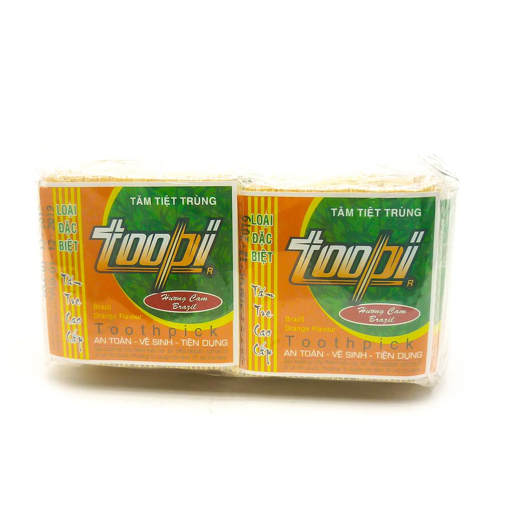  Tăm Tiệt Trùng TooPi - Hương Cam Brazil Gói 200g 