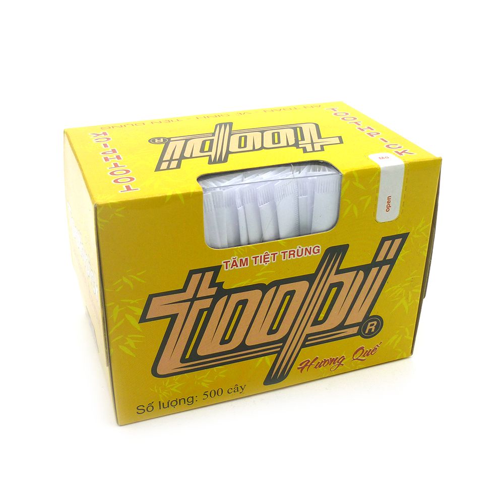 Tăm Tiệt Trùng TooPi - Hương Quế Hộp 200g (500 Cây/Hộp)