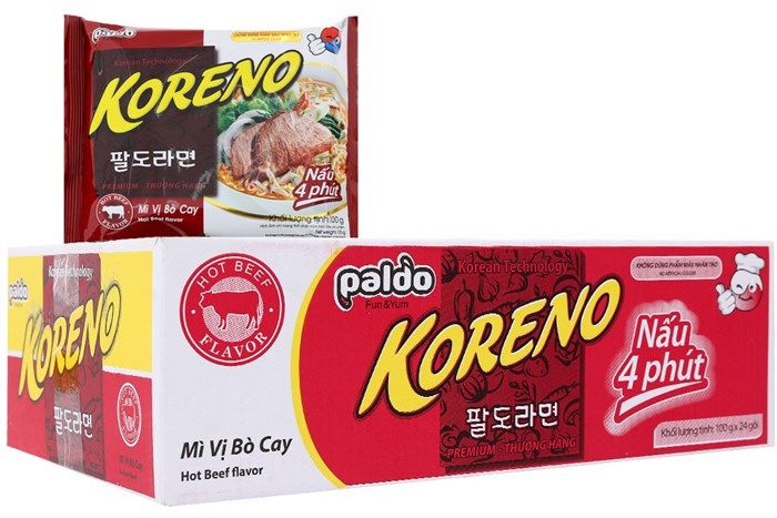 Mì HQ Koreno vị bò cay 100gr*24gói