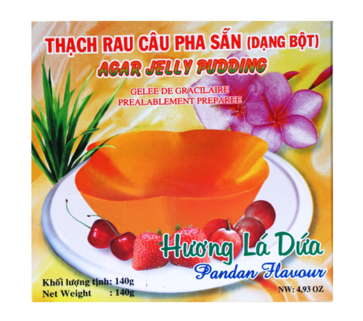 Thạch Rau Câu Pha Sẵn Hương Lá Dứa 3K (Hộp 140g)