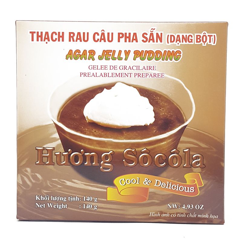 Thạch Rau Câu Pha Sẵn Hương Sôcôla 3K (Hộp 140g)
