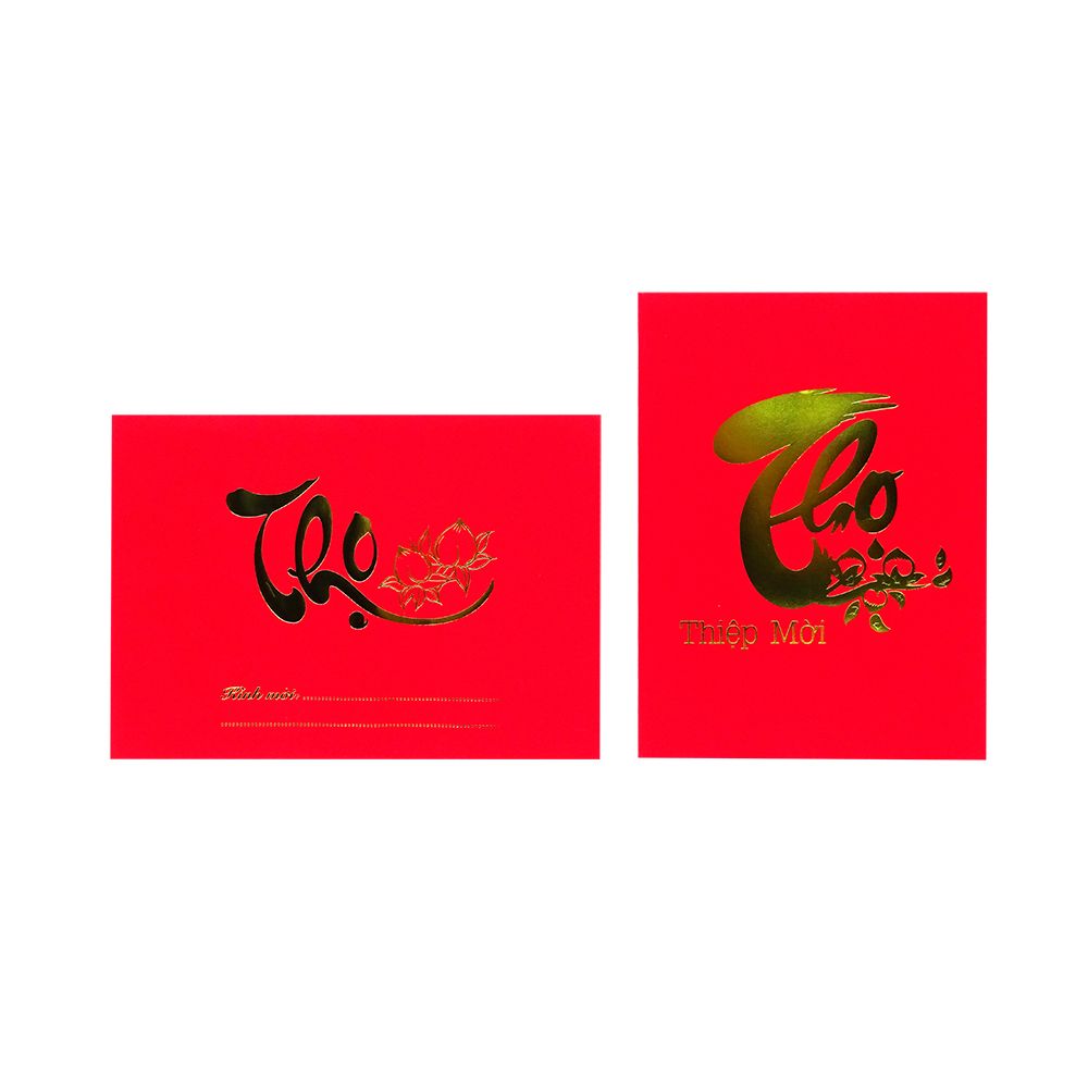 Thiệp Mời Mừng Thọ Giấy Nhung Gia Long (11 x 15 cm)