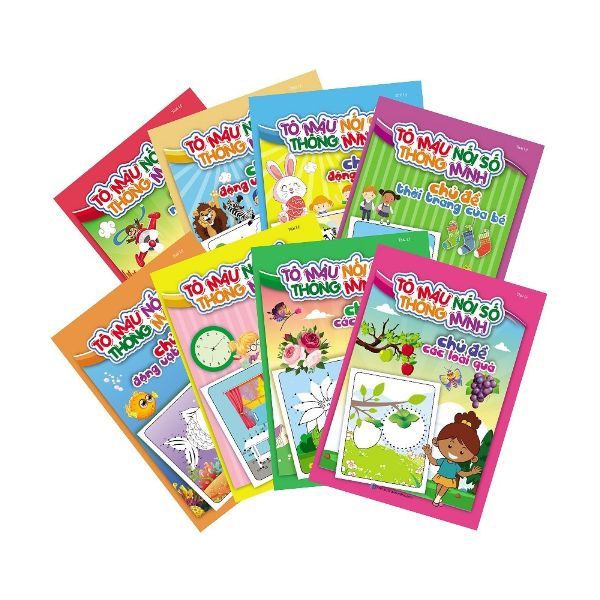 Tô màu nối số thông minh(túi 8 cuốn)