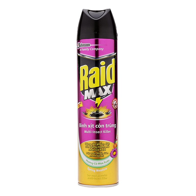 Xịt Côn Trùng Raidmax Hương Cỏ Mùa Xuân (600ml)
