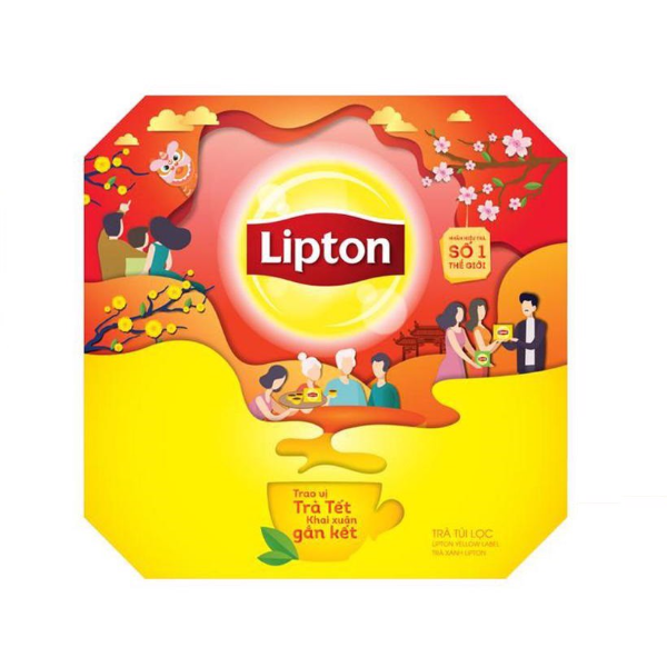 Trà Lipton Nhãn Vàng Hộp Bát Giác