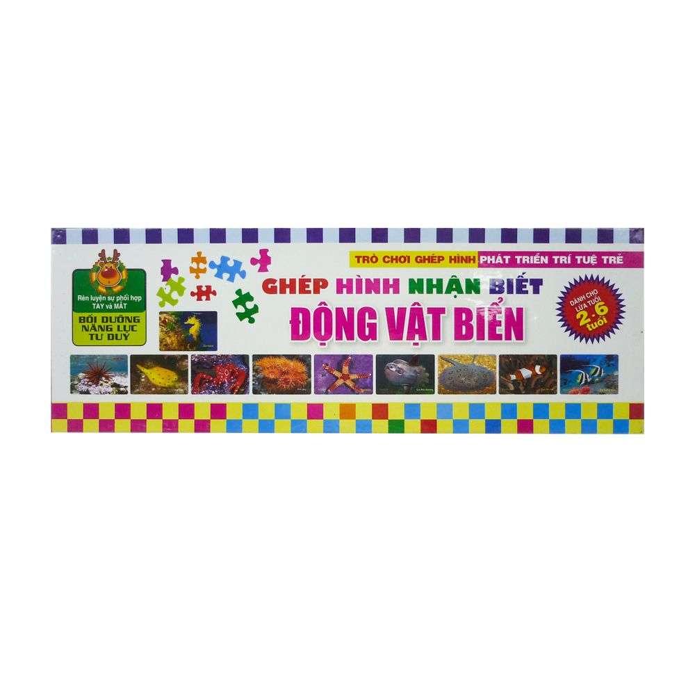 Trò Chơi Ghép Hình Phát Triển Trí Tuệ Trẻ - Ghép Hình Nhân Biết Động Vật Biển (Dành Cho Lứa Tuổi 2 - 6 Tuổi)
