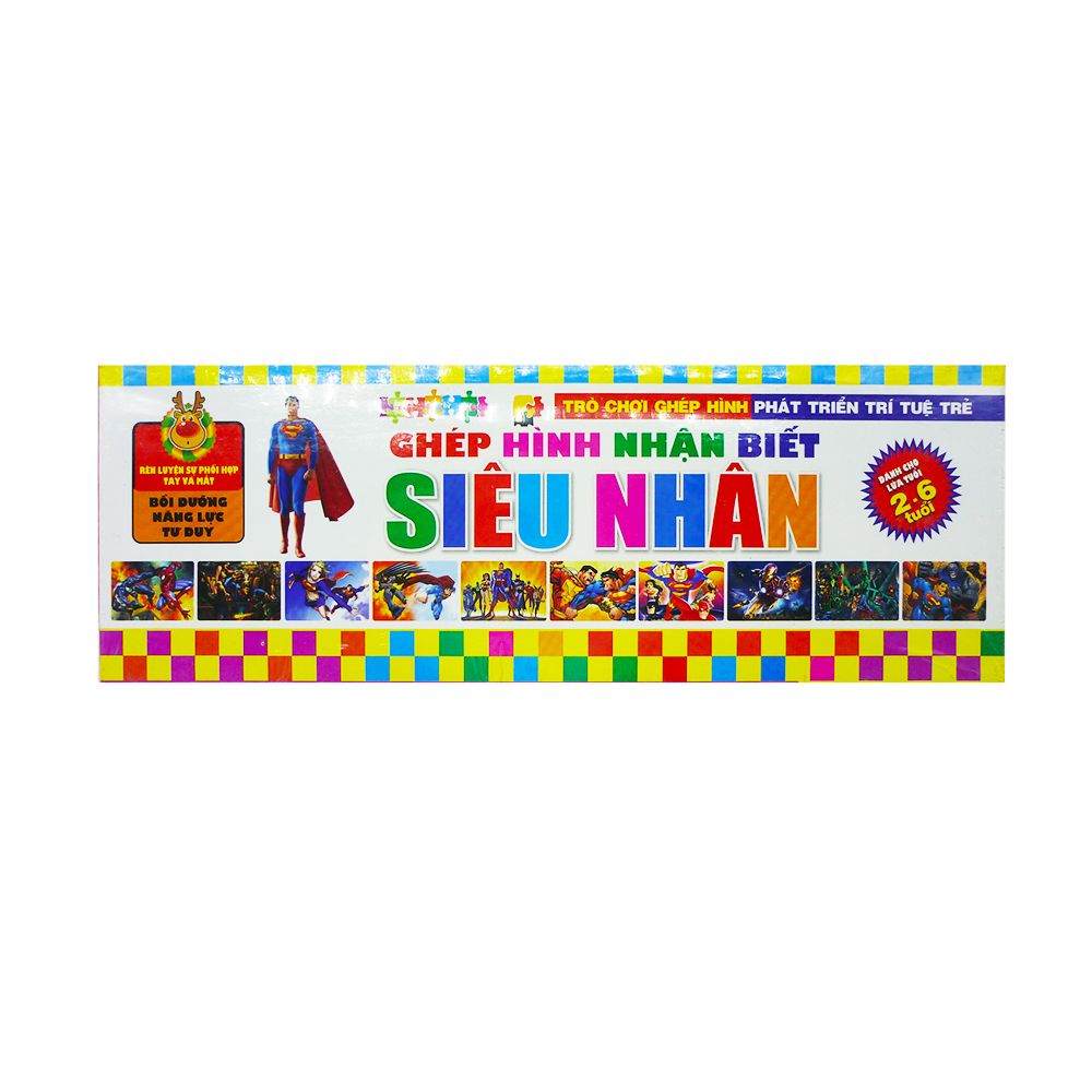 Trò Chơi Ghép Hình Phát Triển Trí Tuệ Trẻ - Ghép Hình Nhân Biết Siêu Nhân (Dành Cho Lứa Tuổi 2 - 6 Tuổi)