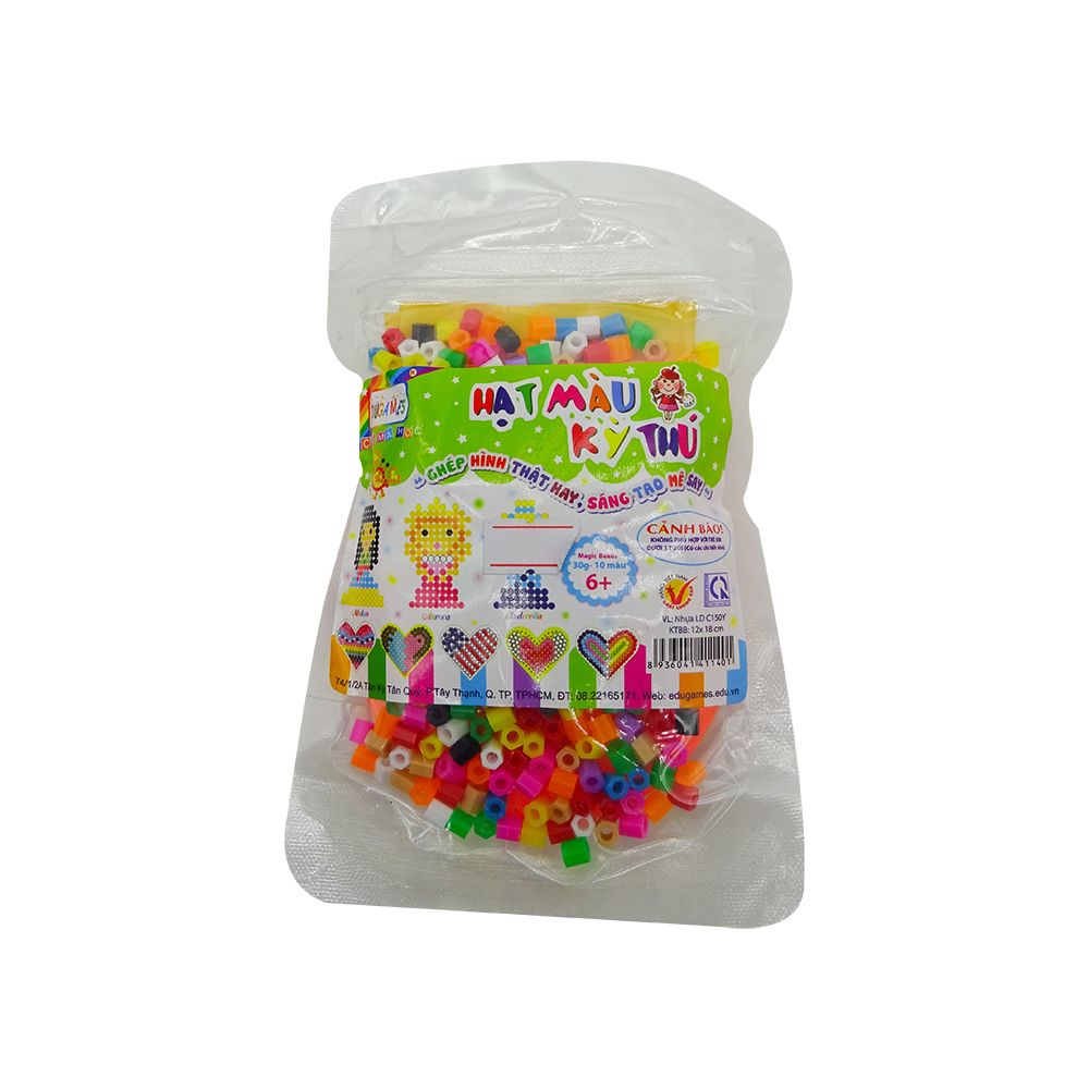 Túi Đồ Chơi Hạt Màu Kì Thú Edugames 10 Màu (30g)