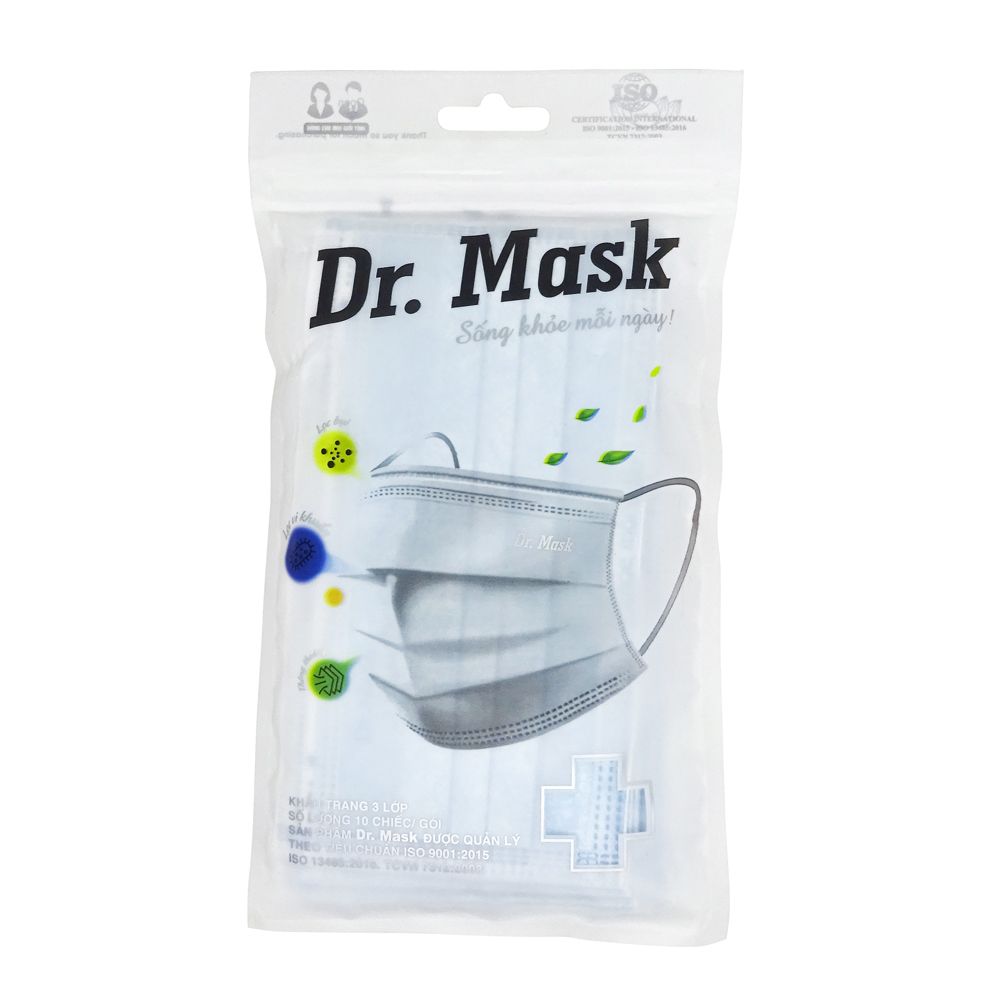 Khẩu Trang 3 Lớp - 10 Cái/Bịch - Dr.Mask