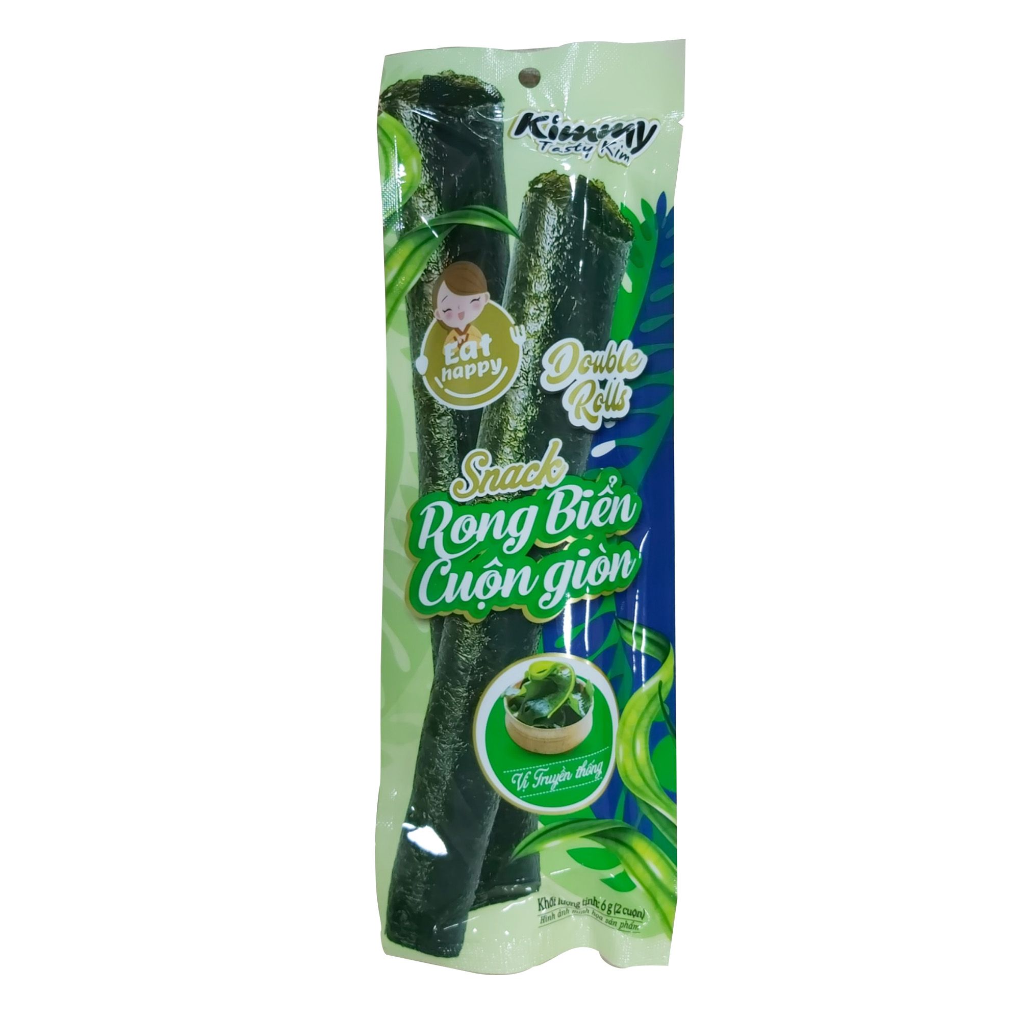 Snack Rong Biển Cuộn Giòn Vị Truyền Thống - Kimmy Tasty Kim - 6g