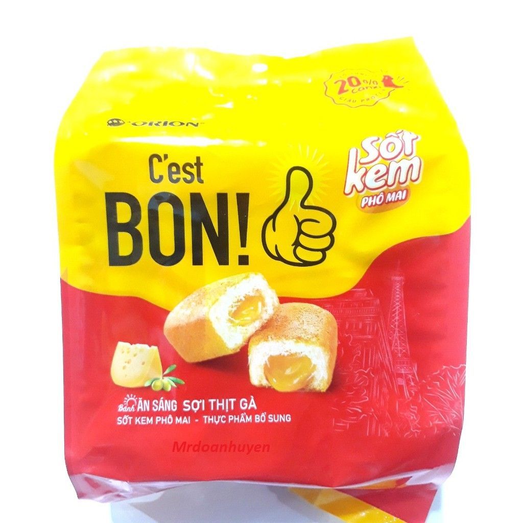 Bánh Ăn Sáng C'est Bon - Sợi Thịt Gà Sốt Kem Phô Mai - Orion - Gói 101.5g - 5 Gói x 20,3g