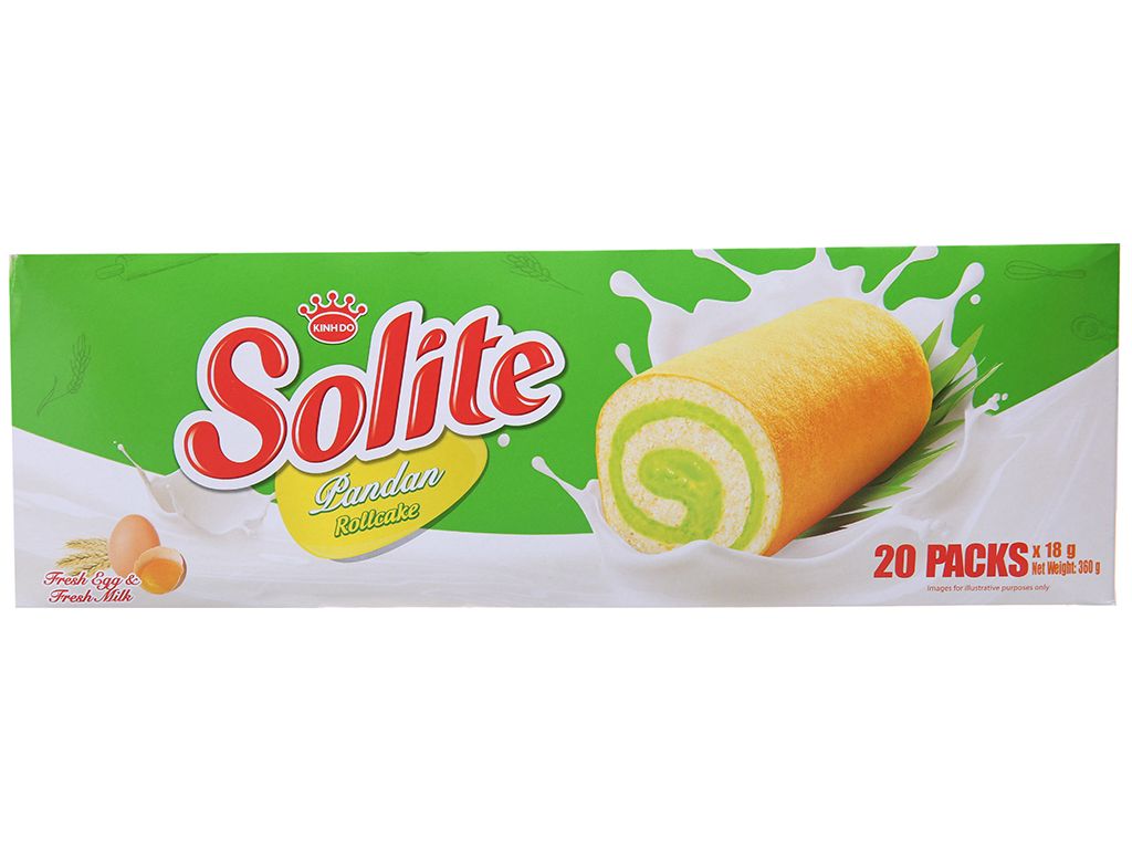 Bông lan cuốn Solite lá dứa 360g*12hộp