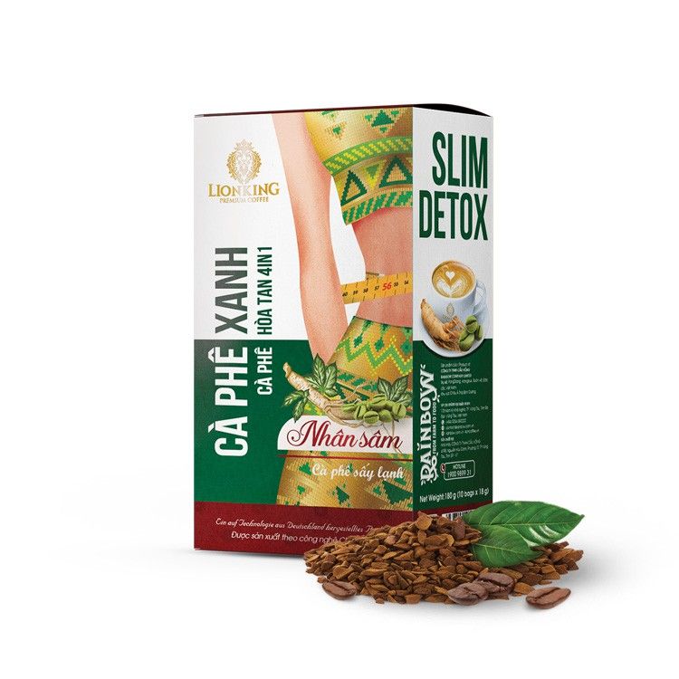 LIONKING Cà Phê Xanh Hòa Tan 4in1 Nhân Sâm (180g/hộp)