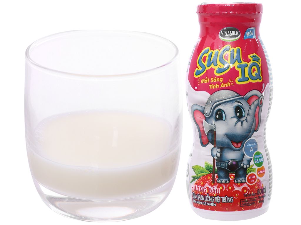 Sữa Chua Uống Hương Dâu SuSu IQ - Chai 80ml