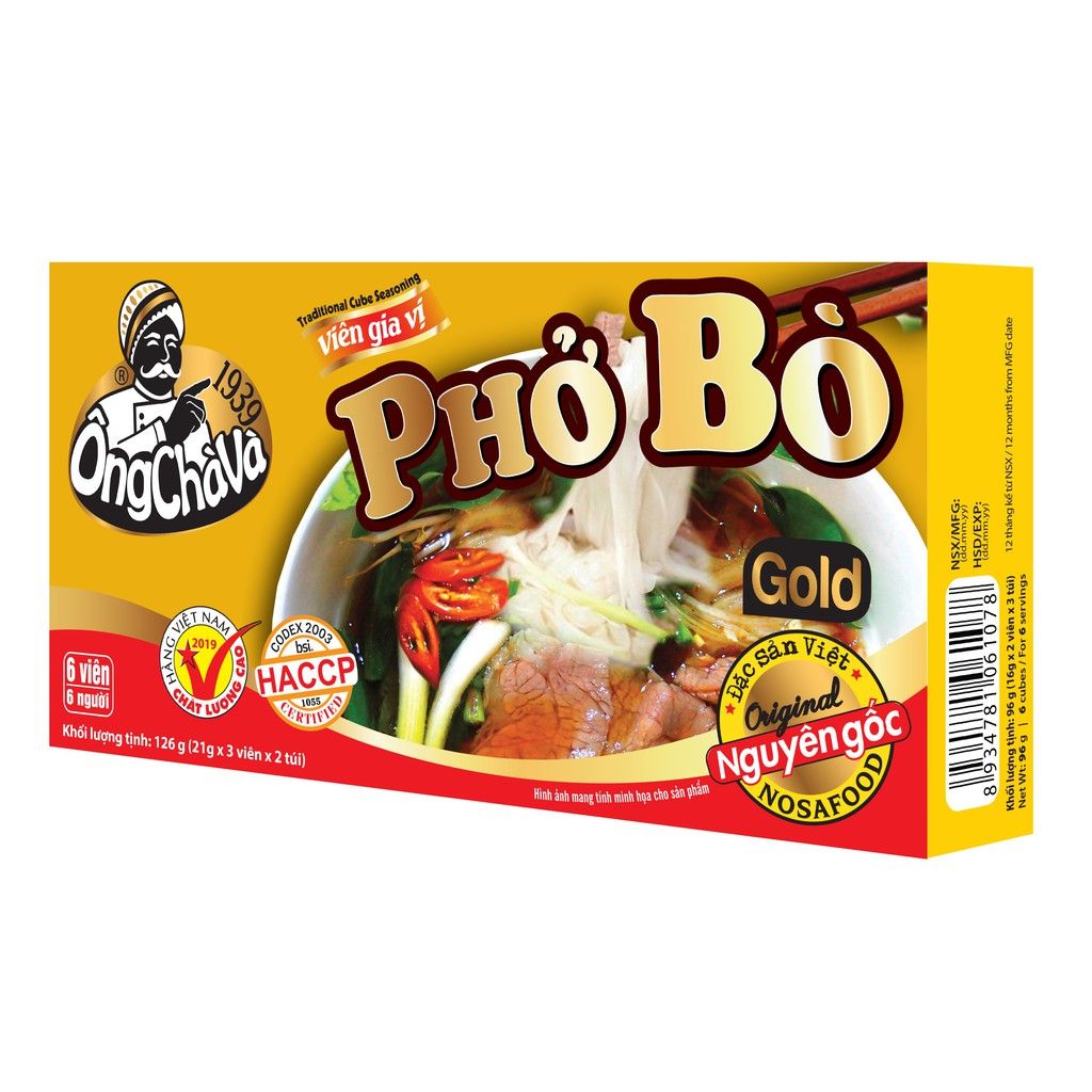 Viên Gia Vị Phở Bò Gold - Ông Chà Và - 126g