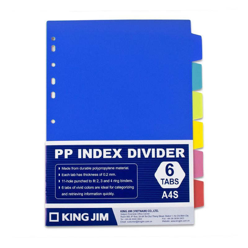 KJ130043-Phân trang nhựa PP 6 màu 707-6GSV 80x/t