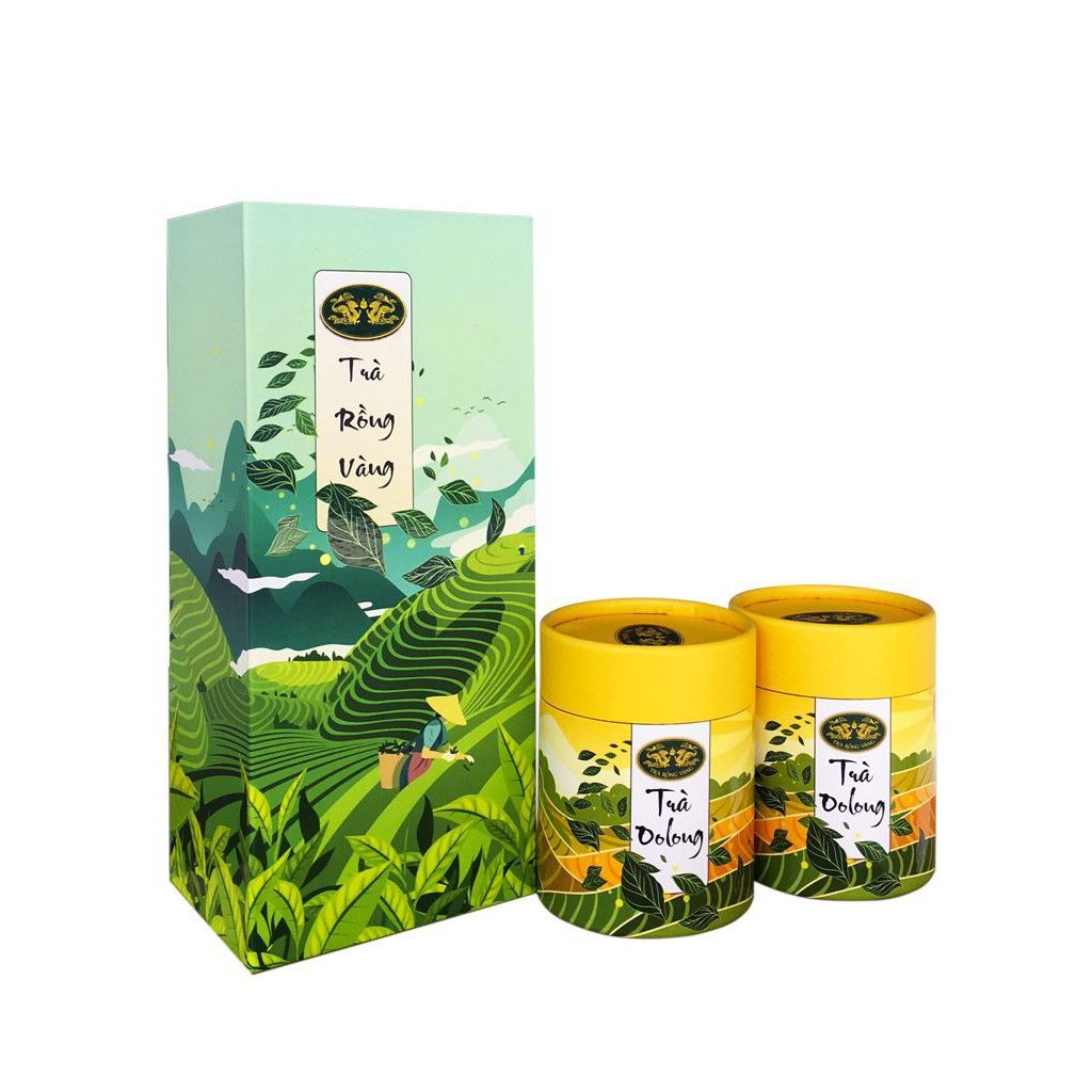  Set trà Oolong AN NHIÊN Rồng Vàng 200gr 