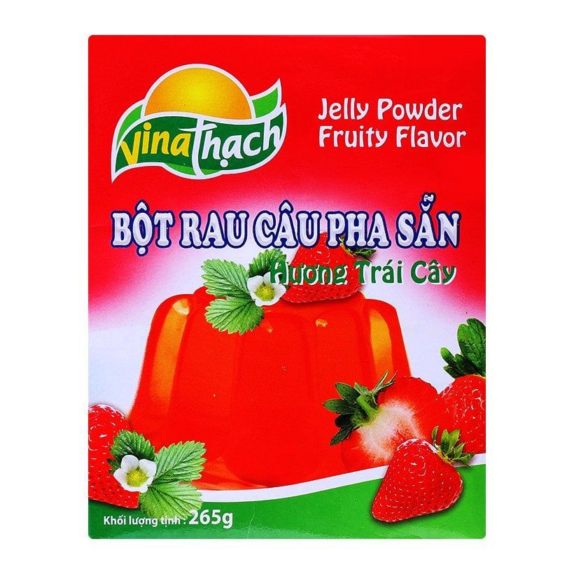 Bột Rau Câu Pha Sẵn Vina Thạch Hương Dâu (Hộp 265g)