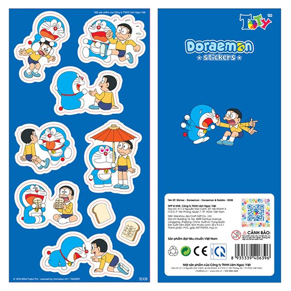 Sticker - Doraemon - Doraemon & Nobita - SD08