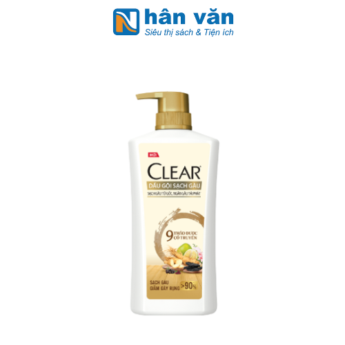 Dầu Gội Clear 9 Thảo Dược Cổ Truyền Sạch Gàu Giảm Gãy Rụng - Chai 630g