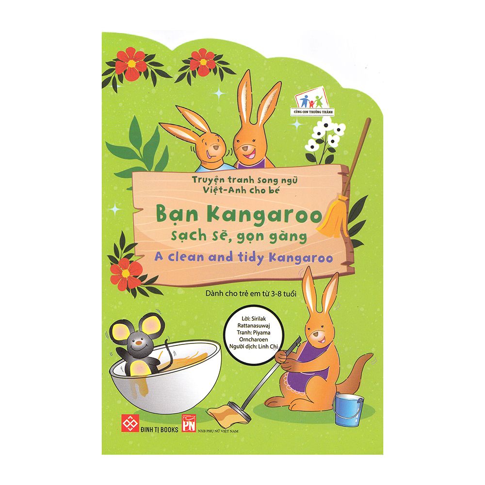 Truyện Tranh Song Ngữ Anh - Việt Cho Bé - Bạn Kangaroo Sạch Sẽ Gọn Gàng