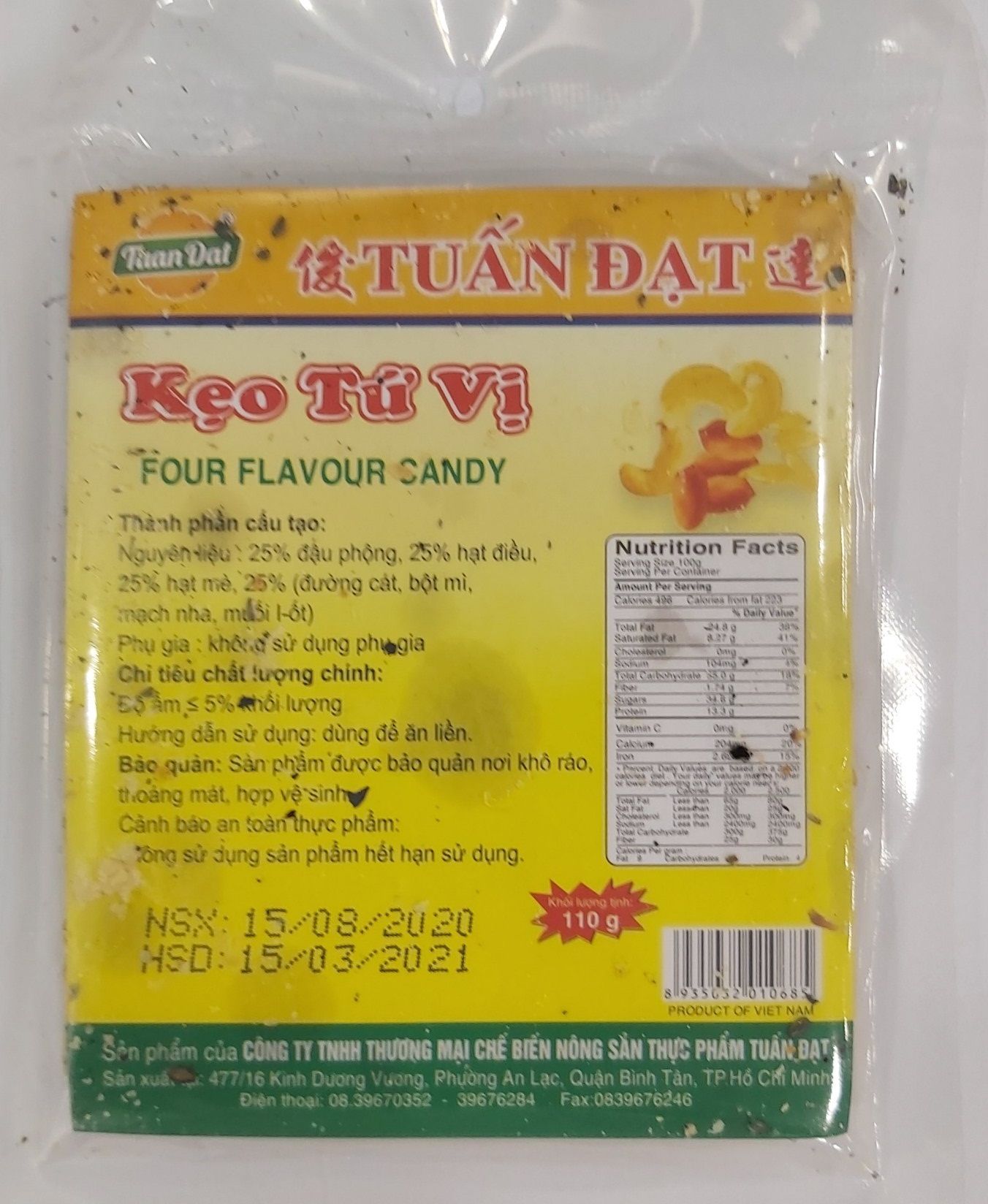 Kẹo tứ vị 110g